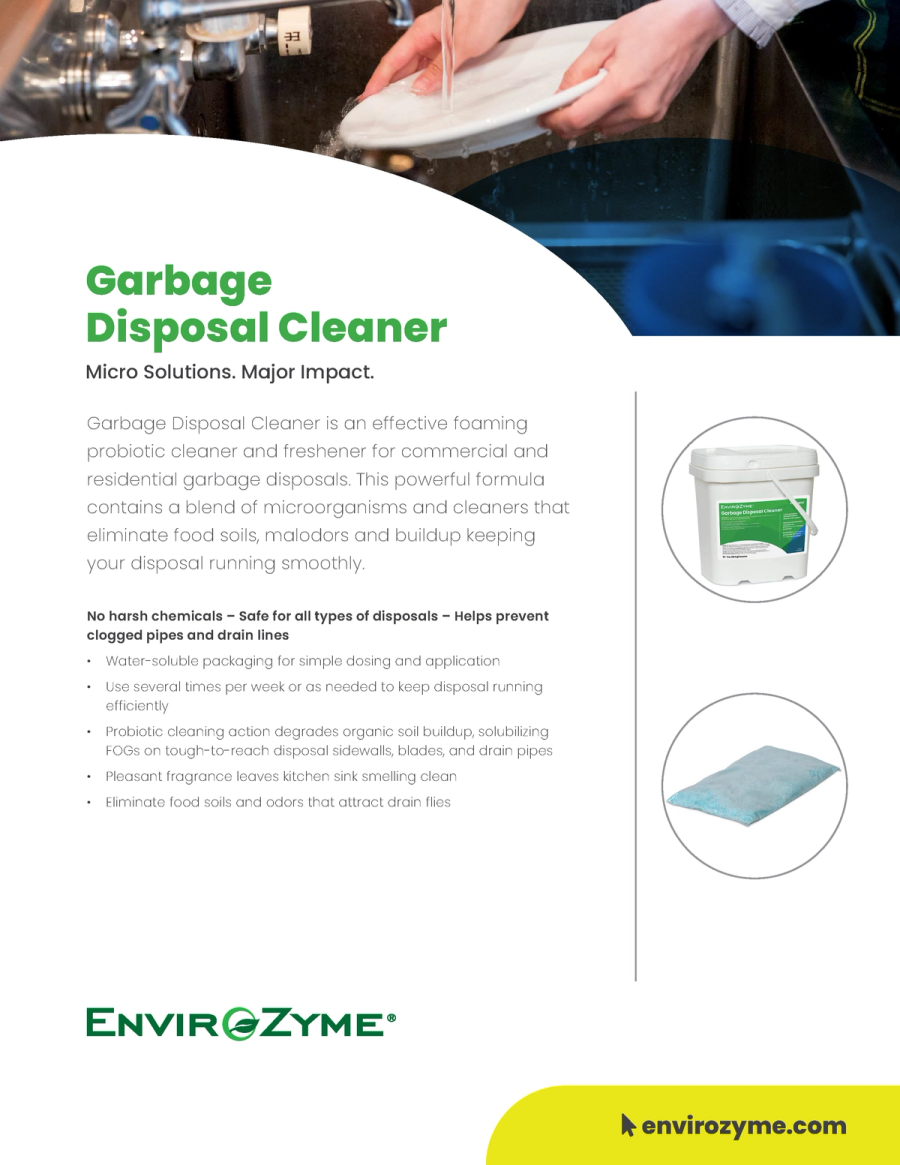 Garbage Disposal Cleaner Benefit Sheet