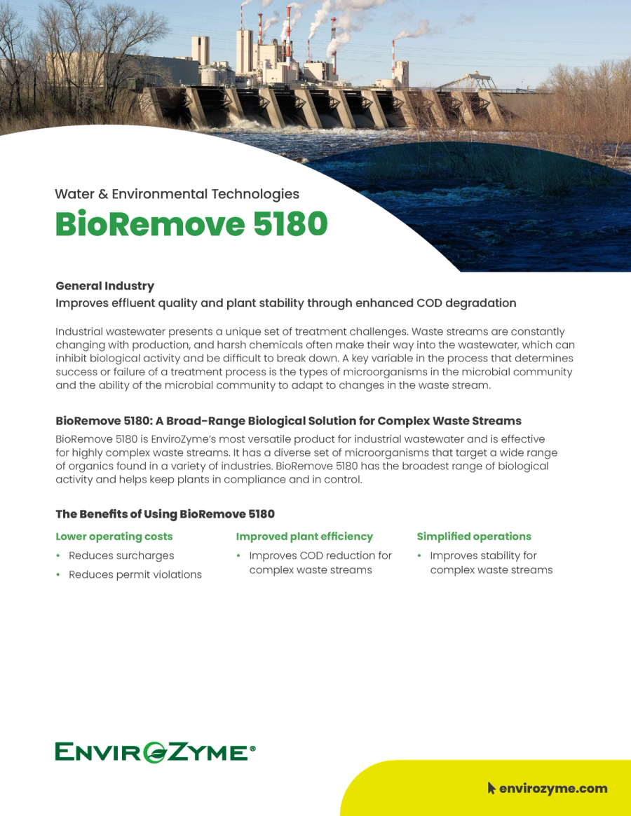 BioRemove 5180 Benefit Sheet