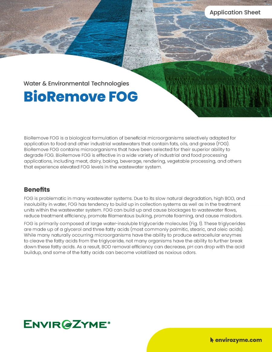 BioRemove FOG Application Sheet