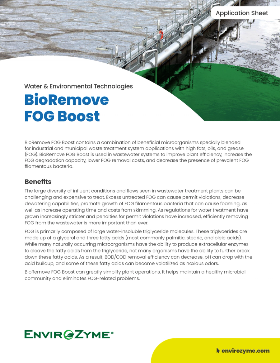 BioRemove FOG Boost Application Sheet