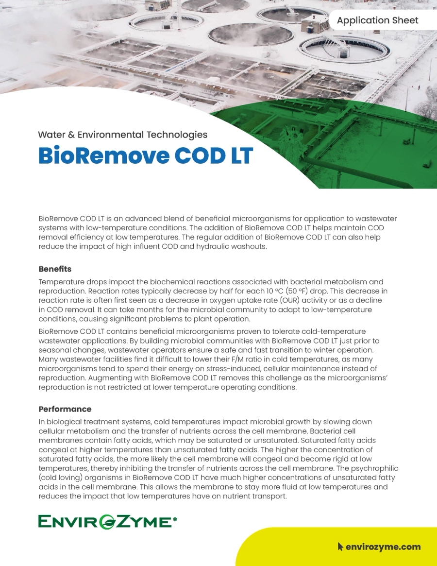 BioRemove COD LT Application Sheet