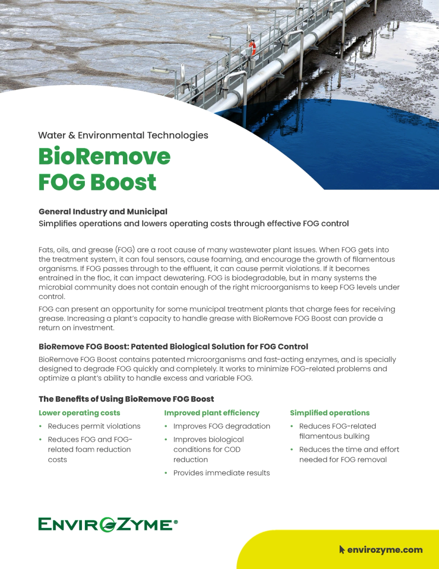 BioRemove FOG Boost Benefit Sheet