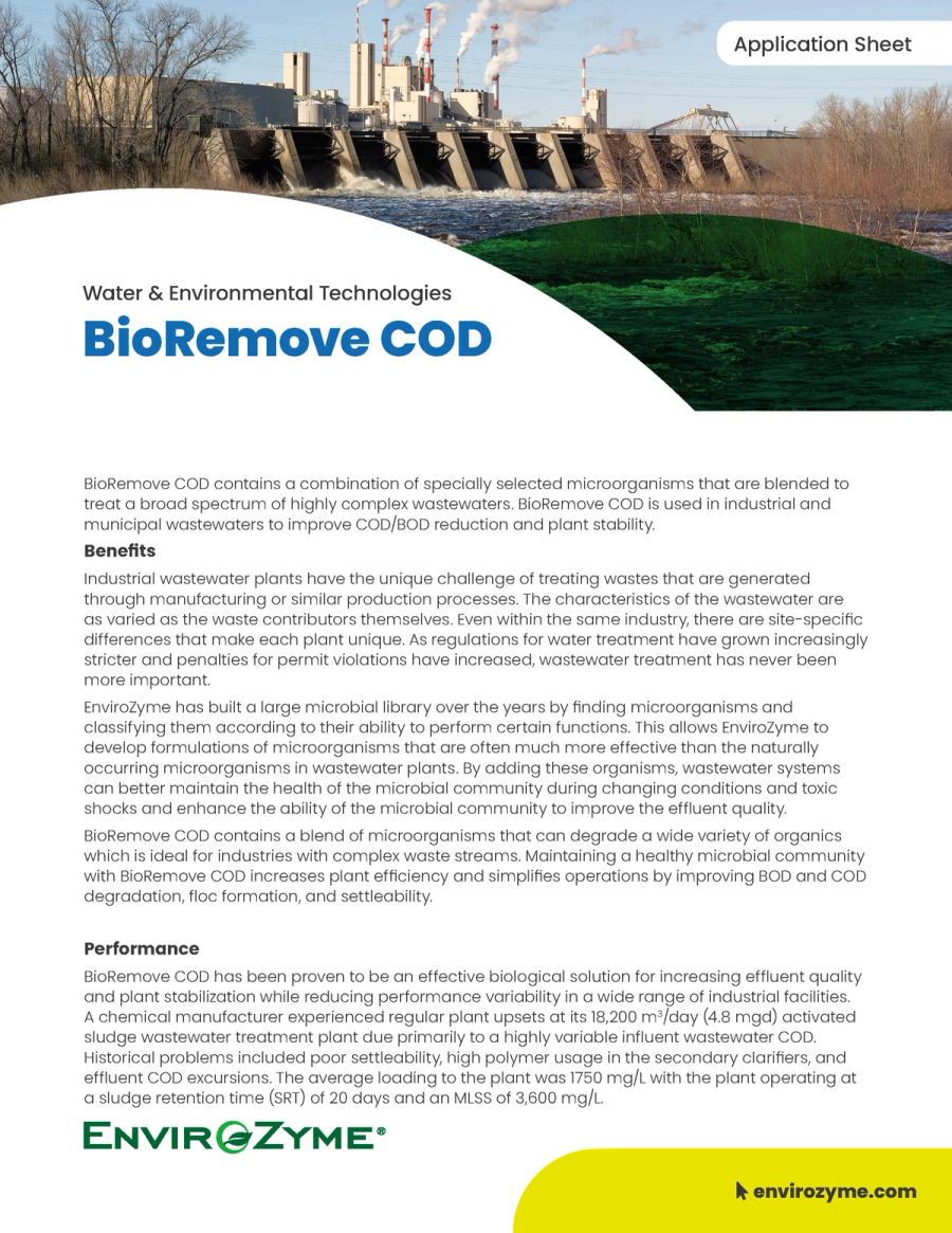 BioRemove COD Application Sheet