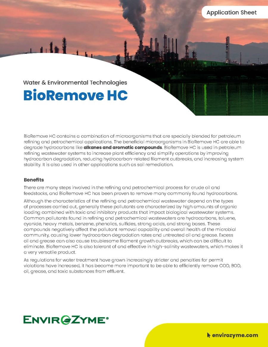 BioRemove HC Application Sheet